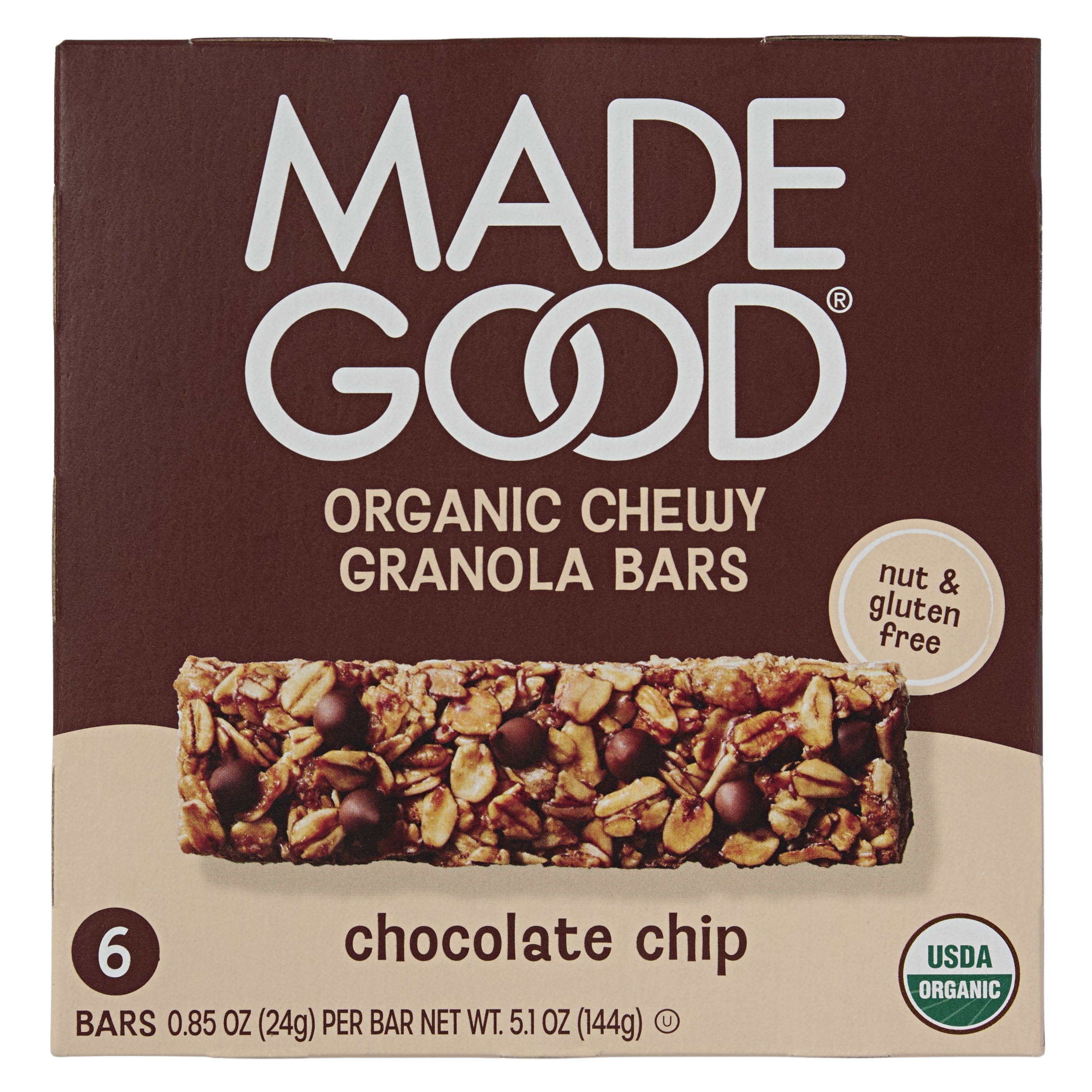 MadeGood Organic Chewy Granola Bars, Chocolate Chip package