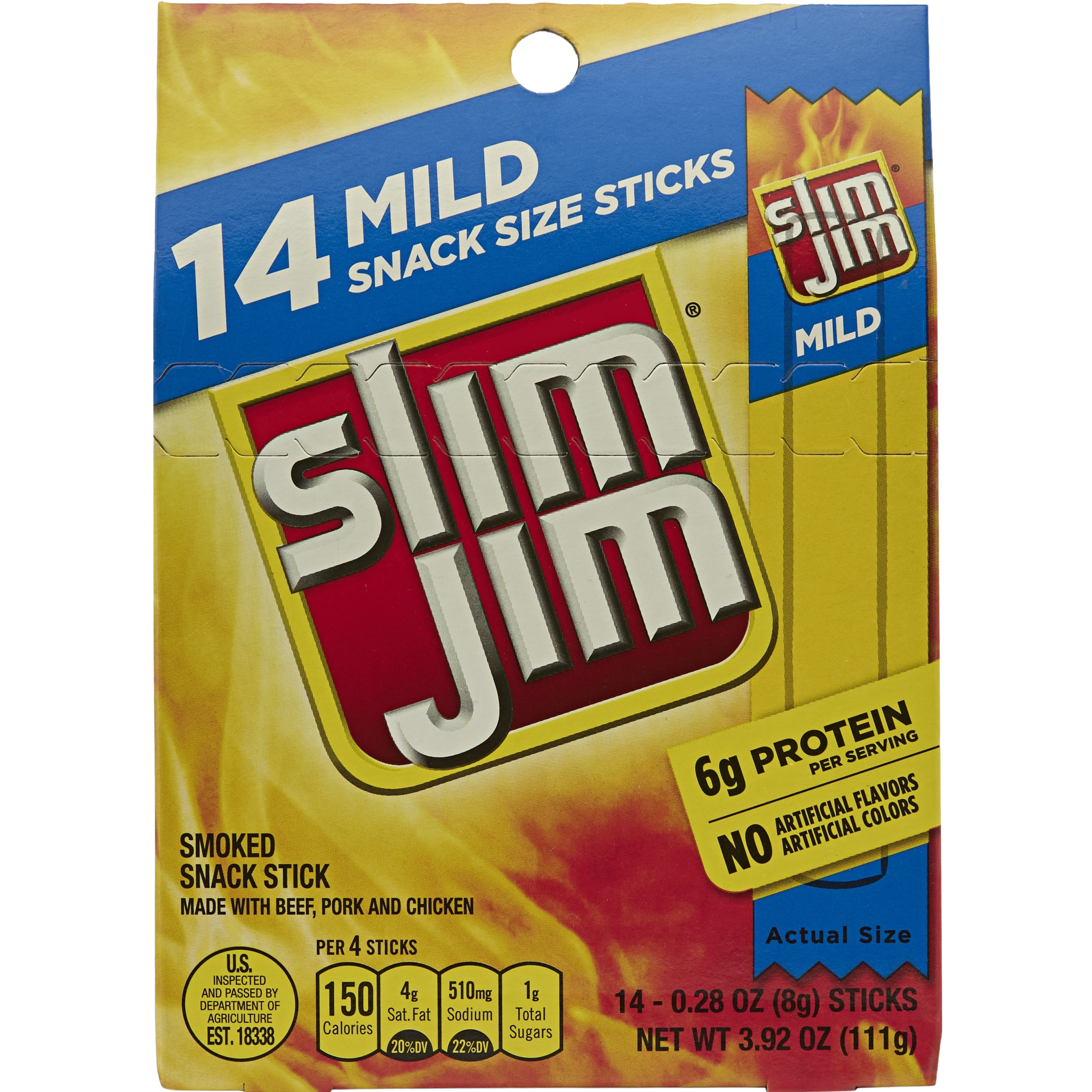 Slim Jim Mild Snack Size Sticks package