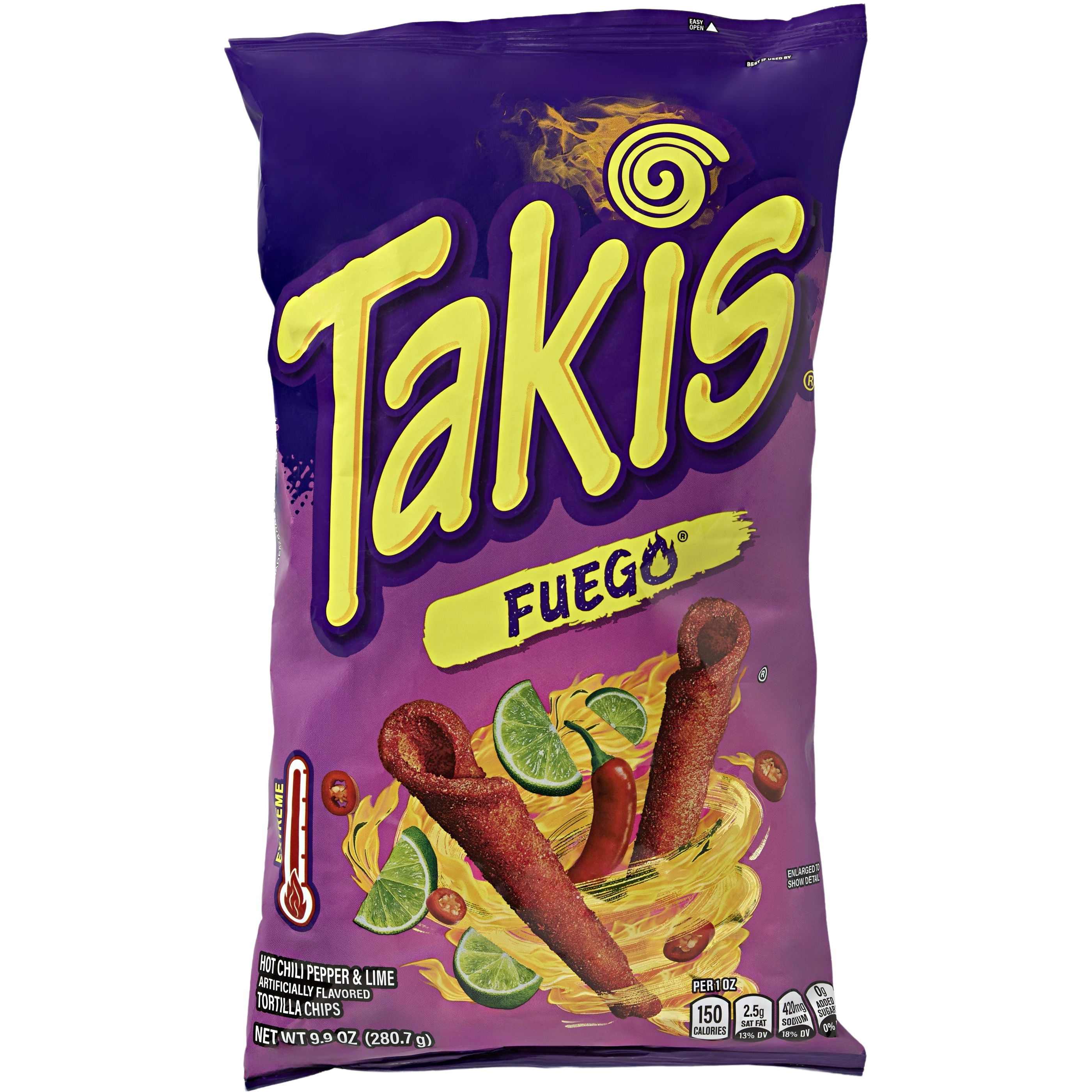 Takis Fuego Tortilla Chips package