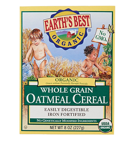 Earth's Best Organic Whole Grain Oatmeal Cereal package