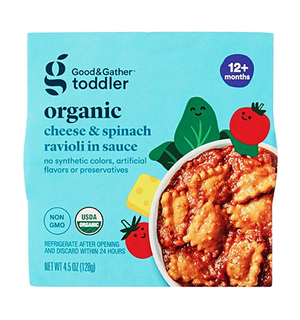 Good & Gather Toddler (Target) Organic Cheese & Spinach Ravioli package