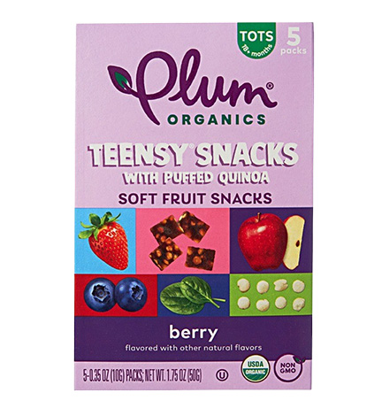 Plum Organics Teensy Snacks with Puffed Quinoa package