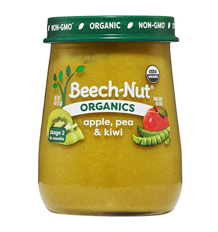 Beech-Nut Organics Stage 2 Apple, Pea & Kiwi package