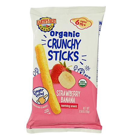 Earth's Best Organic Crunchy Sticks, Strawberry Banana package
