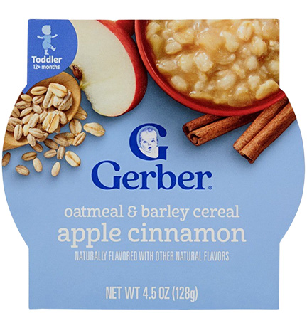 Gerber Oatmeal & Barley Cereal, Apple Cinnamon package