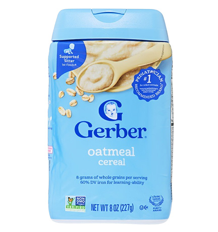 Gerber Oatmeal Cereal package