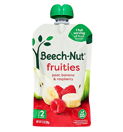 Beech-Nut Stage 2 Fruities, Pear, Banana & Raspberry package