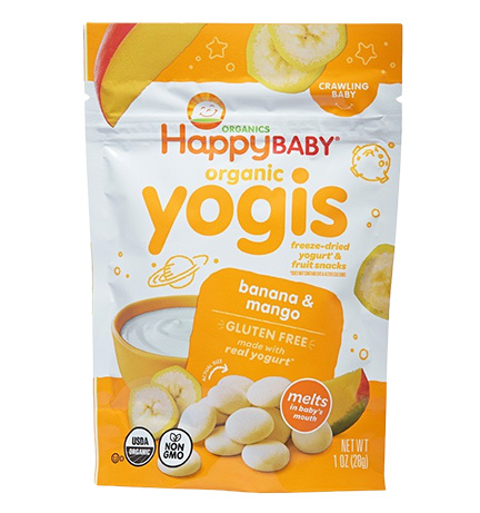 Happy Baby Organic Yogis, Banana & Mango package