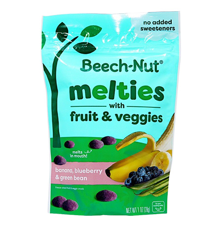 Beech-Nut Melties with Fruit & Veggies, Banana, Blueberry & Green Bean package