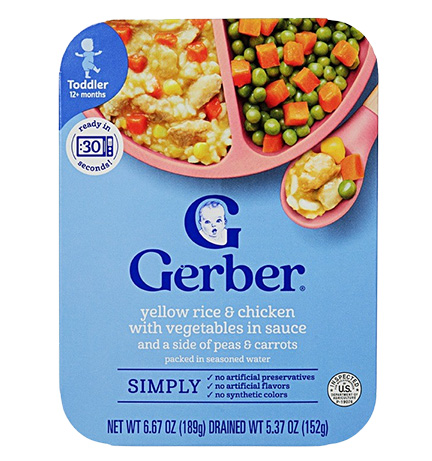 Gerber Yellow Rice & Chicken with Vegetables in Sauce package