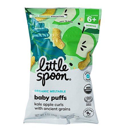 Little Spoon Organic Meltable Baby Puffs, Kale Apple Curls package