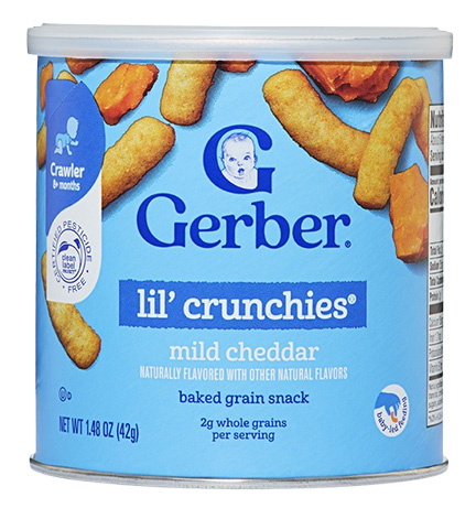 Gerber Graduates Crawler Lil' Crunchies, Mild Cheddar package
