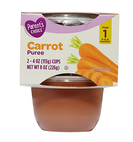 Parent's Choice (Walmart) Stage 1 Carrot Purée package