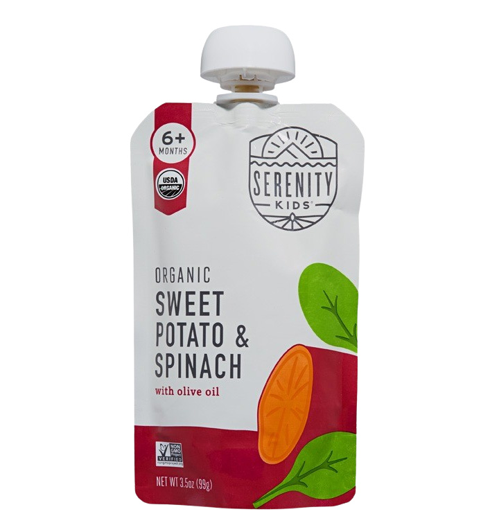 Serenity Kids Organic Sweet Potato & Spinach with Olive Oil package