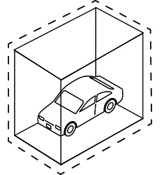 Illustration of a car inside a Faraday tent