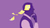 Illustration of man thinking with post-it notes flying from his head