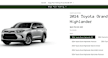 Car buying with AI, Shape Plain Clothing Toyota Grand Highlander screen