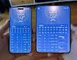 iPhone and iPhone Duo (opened, vertically) side by side.