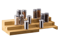 The Container Store 3-Tier Bamboo Expanding Spice Shelf