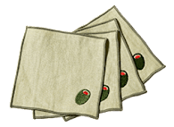 Big Night Olive Party Cocktail Napkins, Set of 4