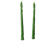 Happy Organics Beeswax Asparagus Taper Candles, 9" tall (Pair)