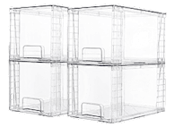 Vtopmart Large Stackable Storage Drawers, 4-pack
