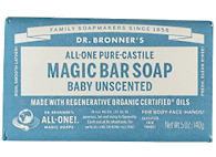 Dr. Bronner’s All-One Pure-Castile Magic Bar Soap, Unscented