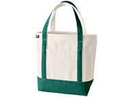 Lands' End Medium 5 Pocket Open Top Canvas Tote Bag