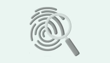 My identity has been stolen. Thumbprint and magnify glass.