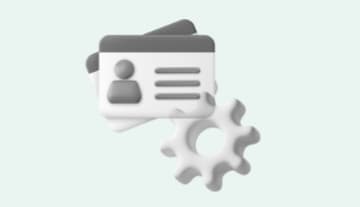 My account has been compromised. Illustration of licenses and a setting icon.