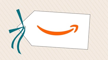 Illustration of shopping tag with Amazon Logo.