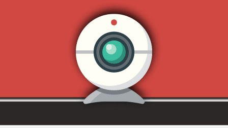 Illustration of a webcam sitting on top of a computer monitor