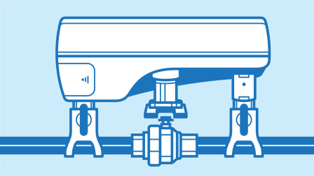 Illustration showing how to secure the shutoff