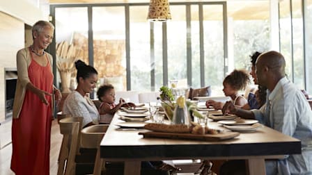 Family Holidays Eating Inside