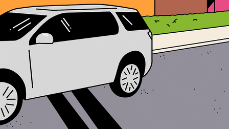 GIF of someone stealing a catalytic converter from underneath a car.
