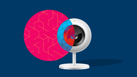 Rendering of a security camera with a pattern overlay on the camera