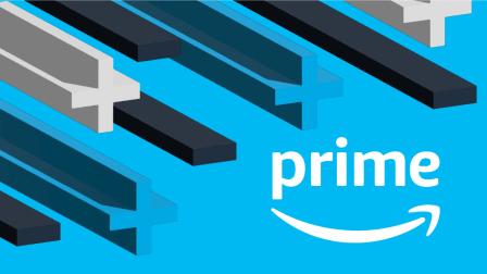 Pattern of plus and minus symbols with the Prime logo