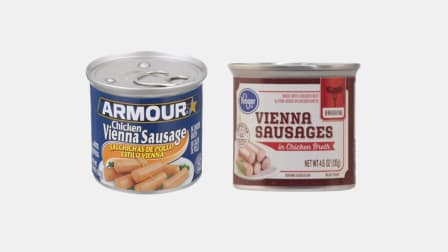 Armour Chicken Vienna Sausages and Kroger Vienna Sausages