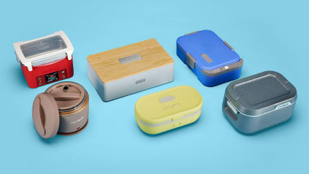 electric lunchboxes on blue background