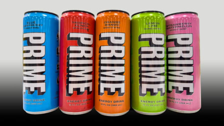 Cans of Prime Energy drinks flavors available in the U.S.