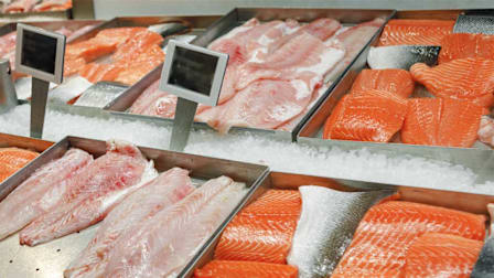 Fish for sale in a grocery store
