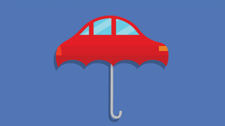 Car as an umbrella illustration