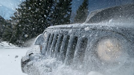 2012 Jeep Wrangler in snow