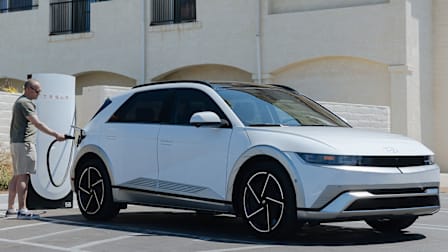 Hyundai Ioniq 5 using a public Tesla charger