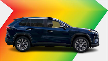 Toyota RAV 4 gradient background transitioning from red to green