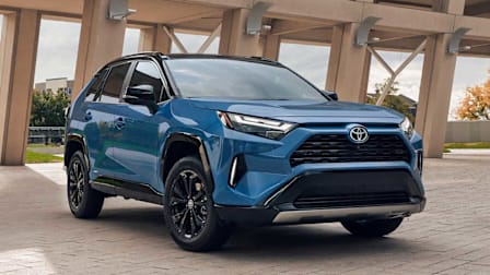 a Toyota SUV in a parking garage