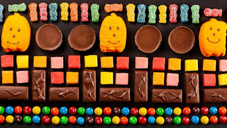 various Halloween candies