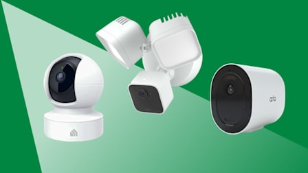 Kasa, Blink and Arlo home security cameras.