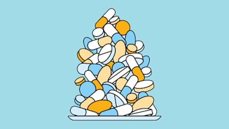 a pile of vitamin supplements