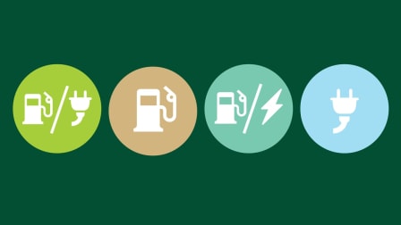 icons to represent PHEV, Gas, Hybrid, and Electric vehicles